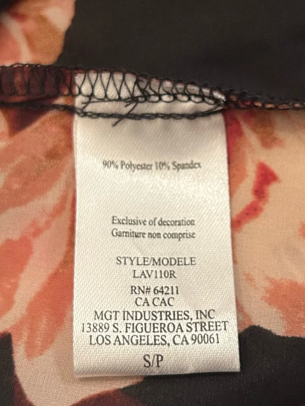 NWT Midnight Bakery (Nordstrom brand) Black Floral Chemise Slip Size S
